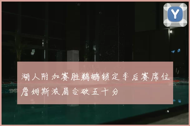 湖人附加赛胜鹈鹕锁定季后赛席位詹姆斯浓眉合砍五十分